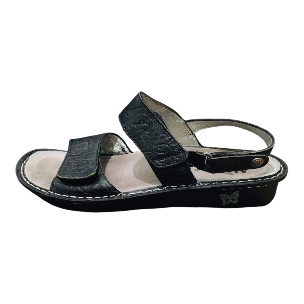 Alegria by PG Lite Verona Black Leather / Lining Slingback Straps Sandals 41